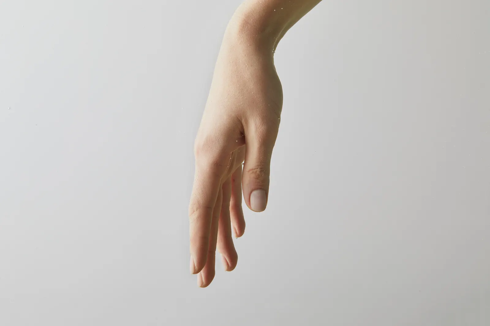 Hand and wrist skin in close-up